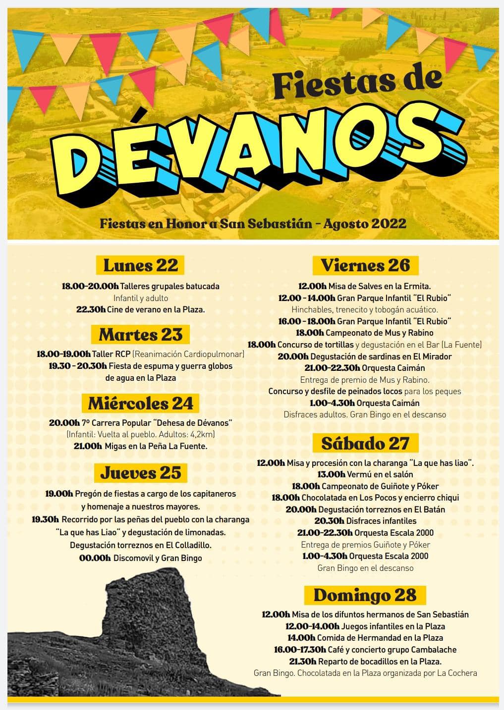 Fiestas patronales en honor a San Sebastián 2022 Dévanos
